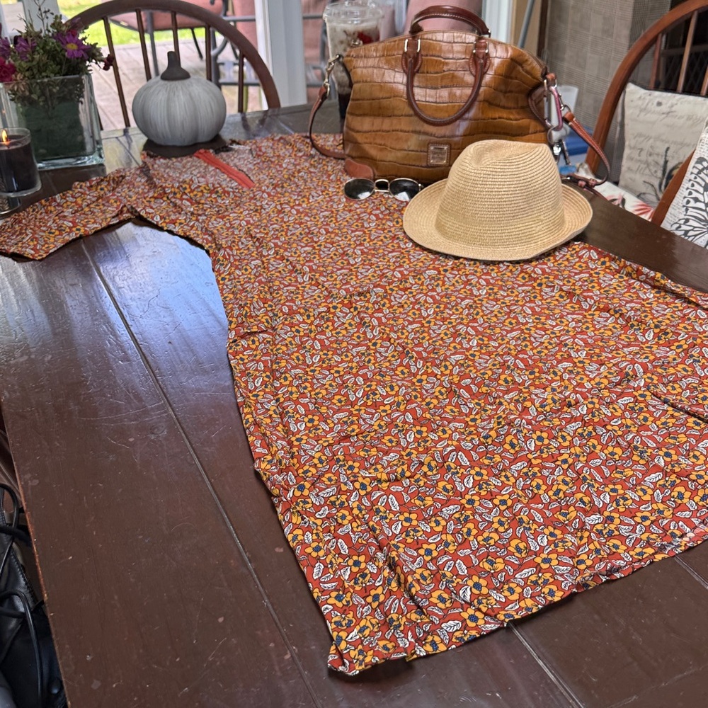 Mittoshop Orange Floral Dress
